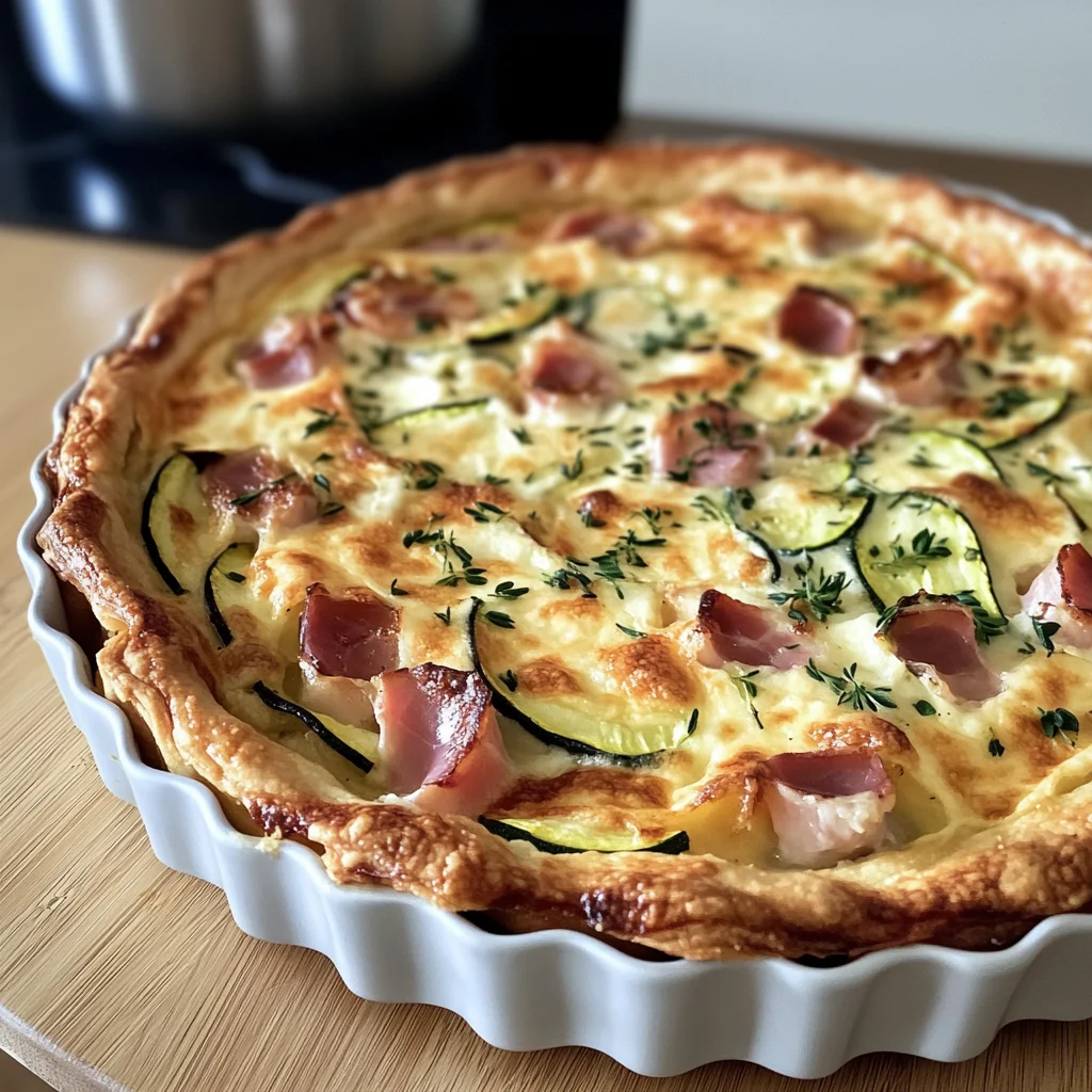 Tarte rustique courgette, comté et jambon cru