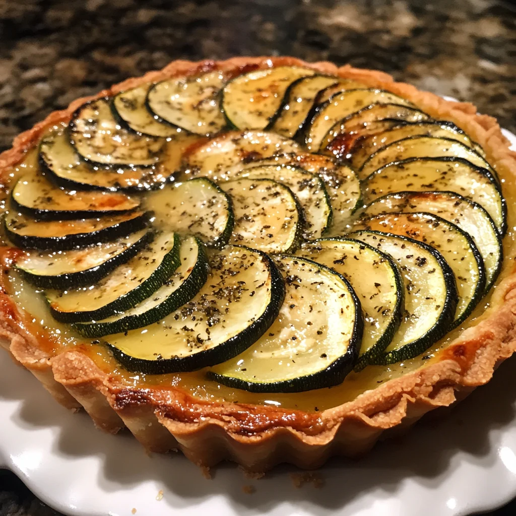 Tarte courgettes, chèvre et touche de miel