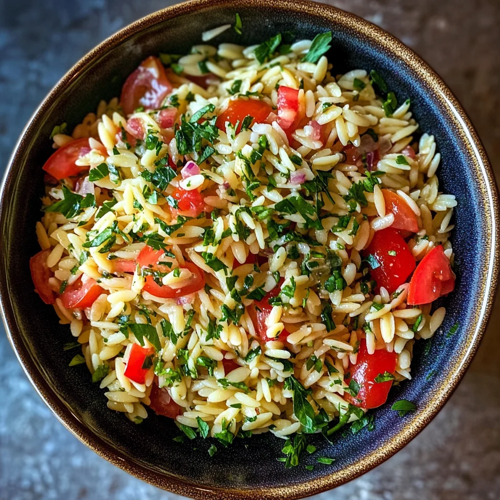 Salade d’orzo ensoleillée à la méditerranéenne