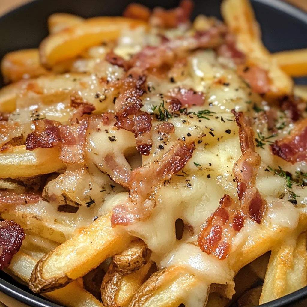 Frites Chargées au Fromage et Bacon