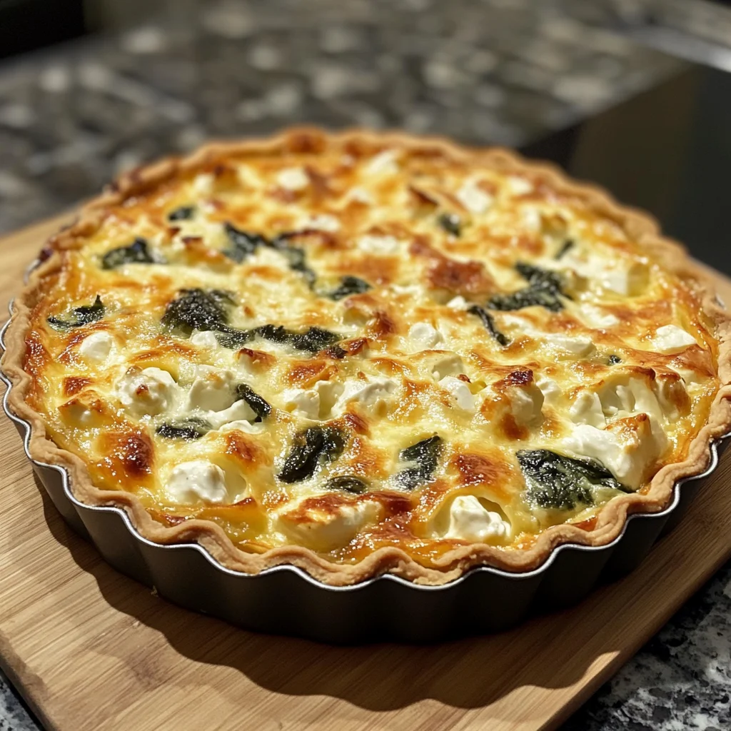 Quiche express épinards et chèvre