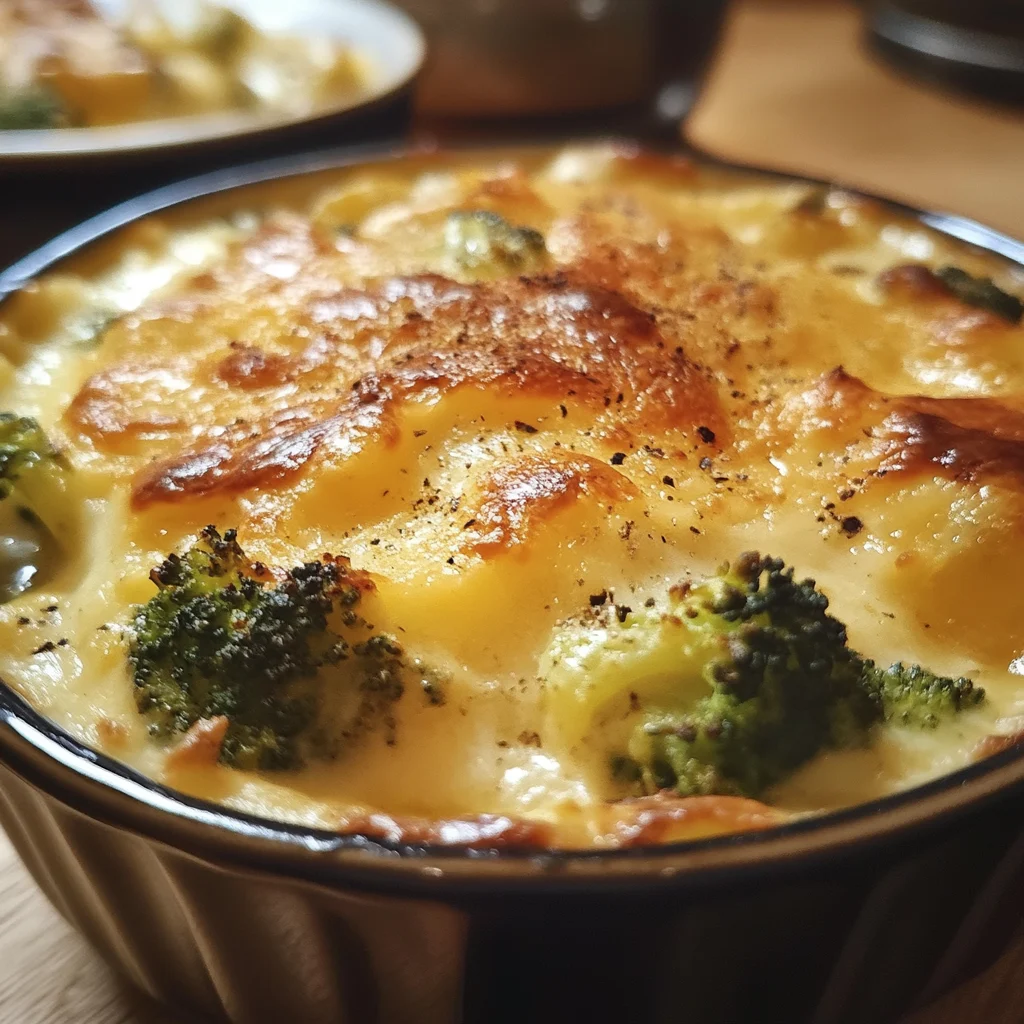 Gratin de brocolis au cœur fondant