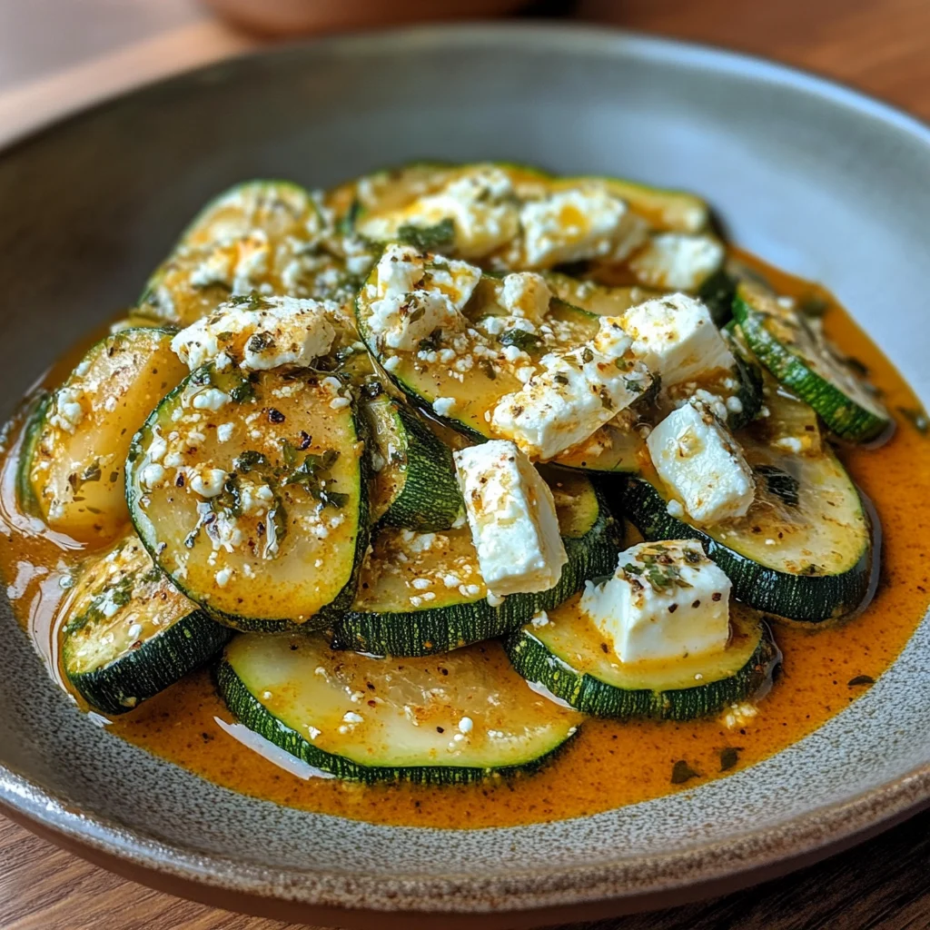 Courgettes, Feta & Sauce Curry-Menthe