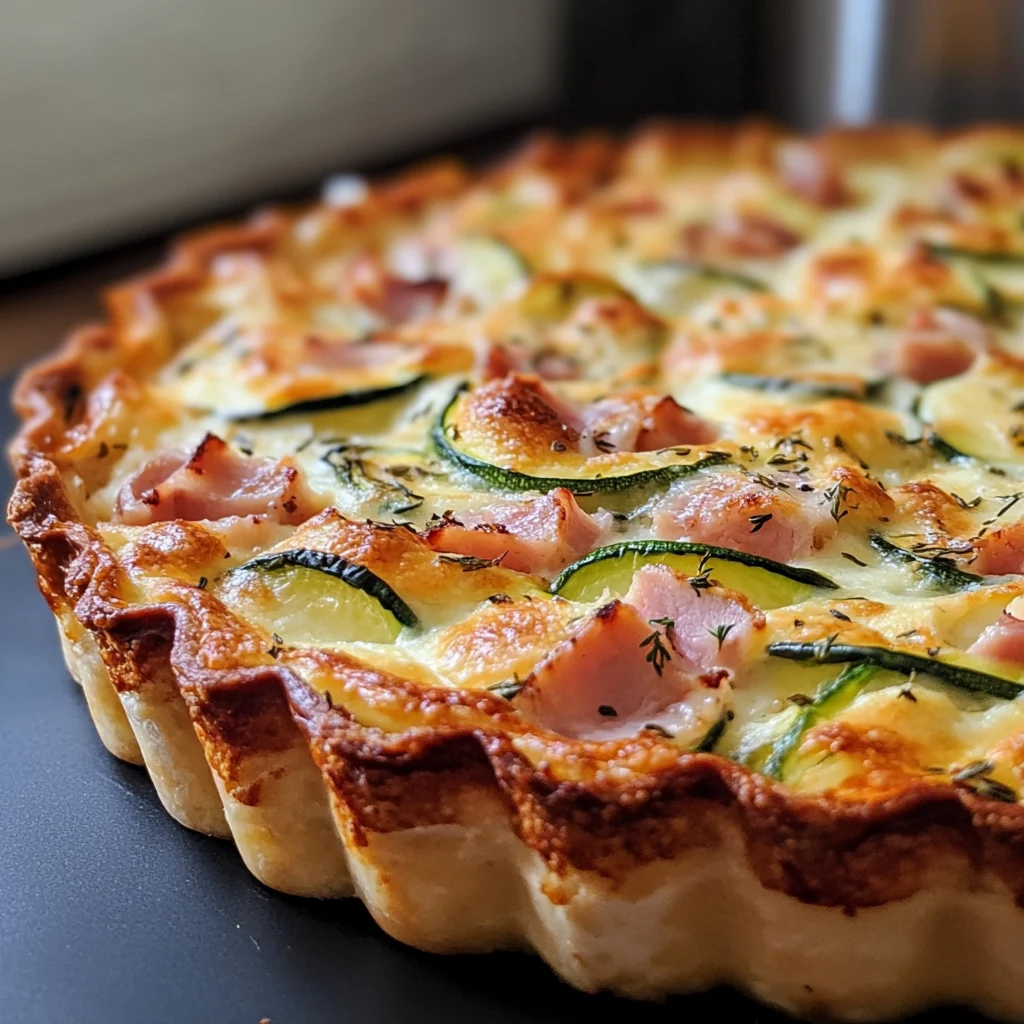 Flan léger courgette, jambon et mozzarella