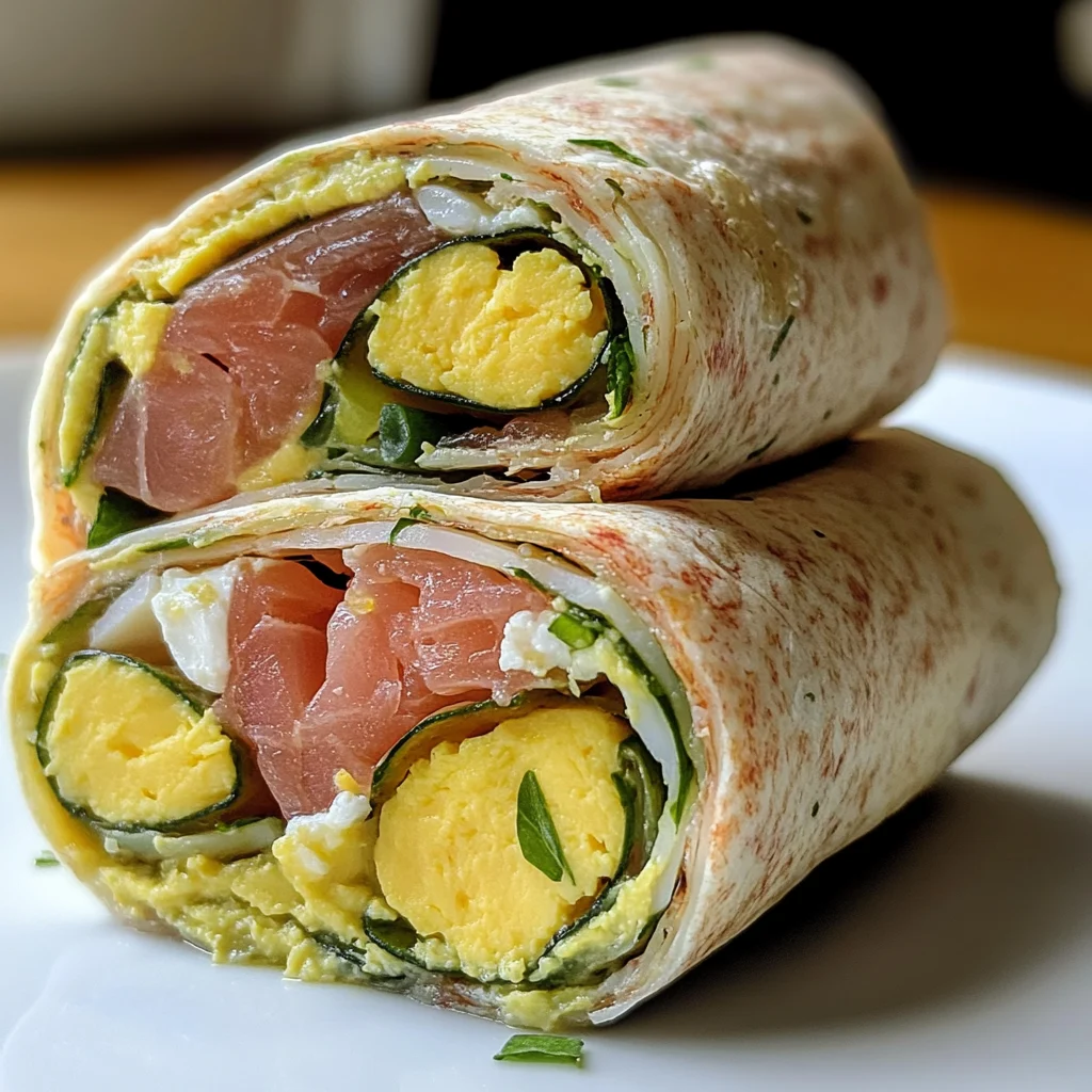 Wraps fraîcheur au thon, œuf et concombre