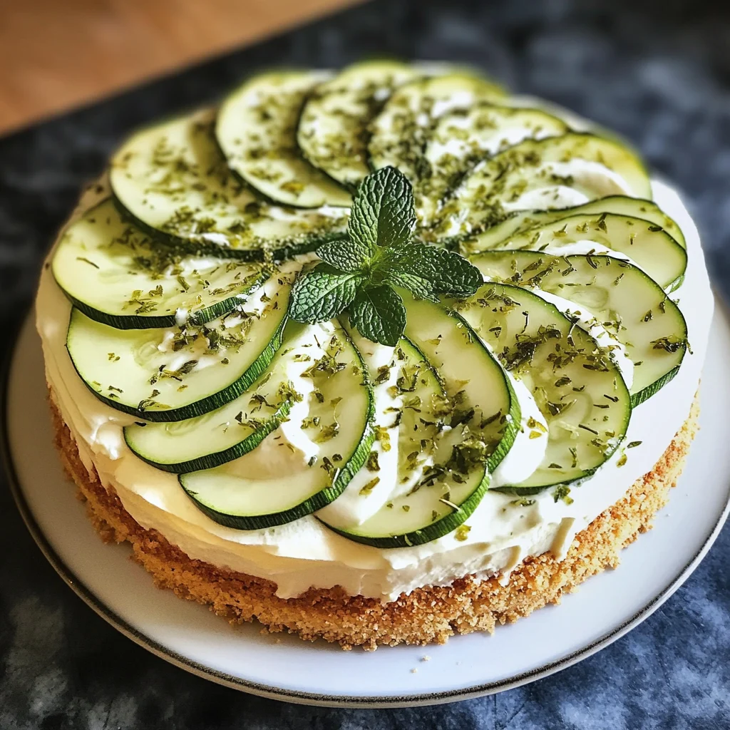 Cake moelleux à la courgette, chèvre frais & menthe