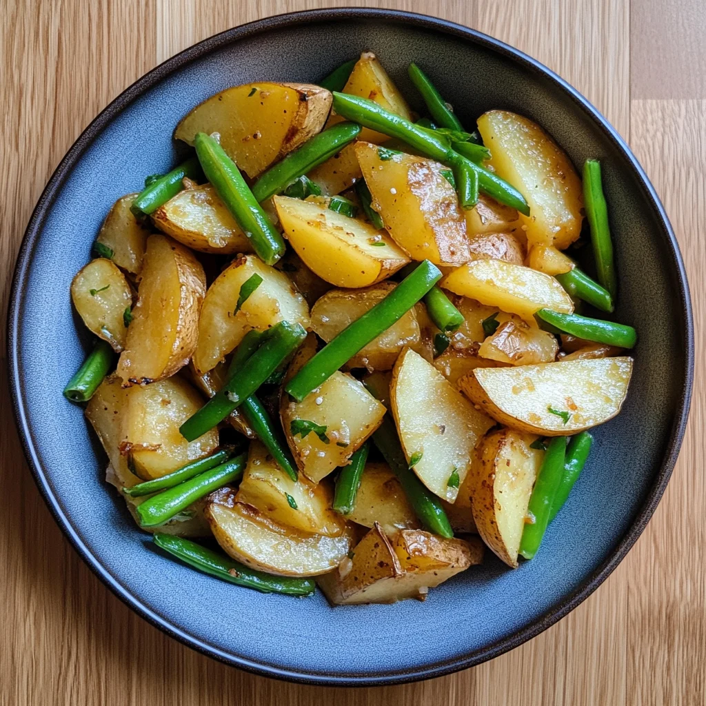 Salade tiède de pommes de terre et haricots verts