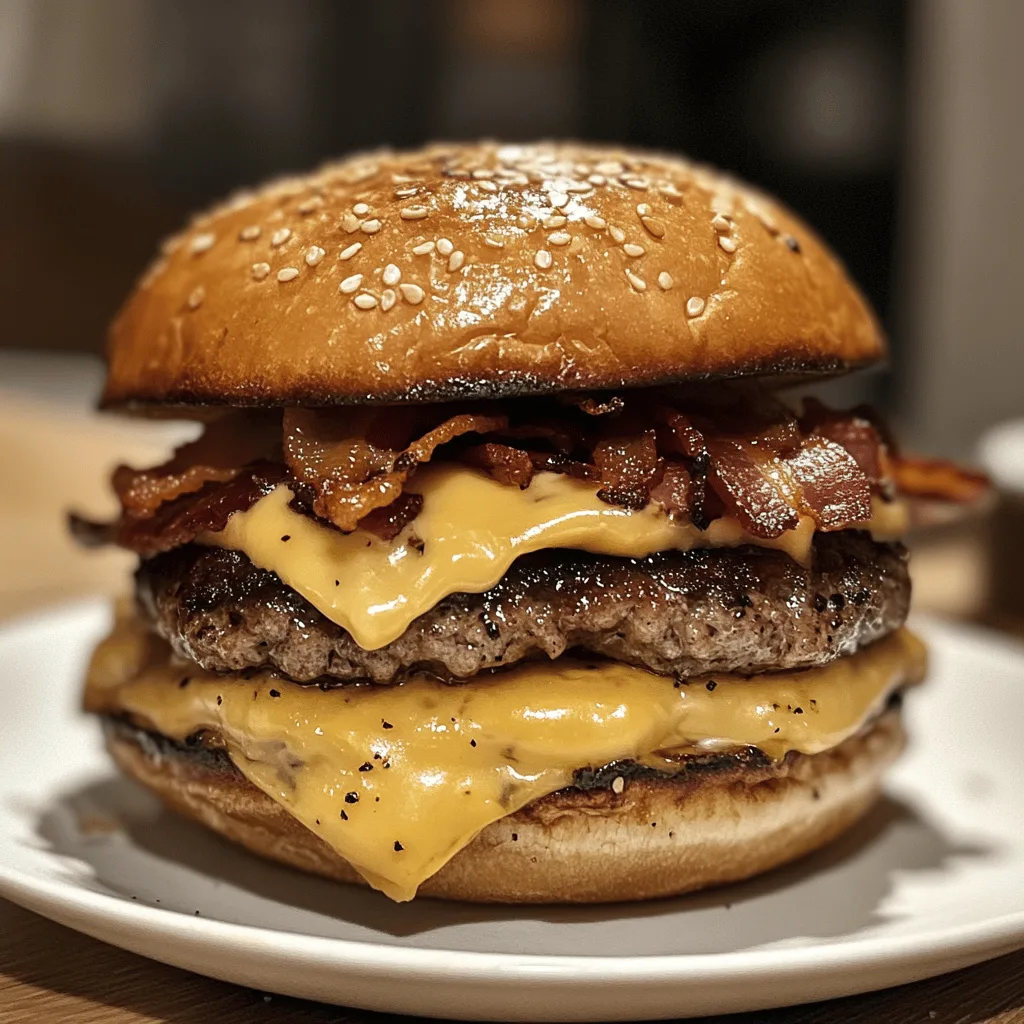 Burgers au fromage et bacon
