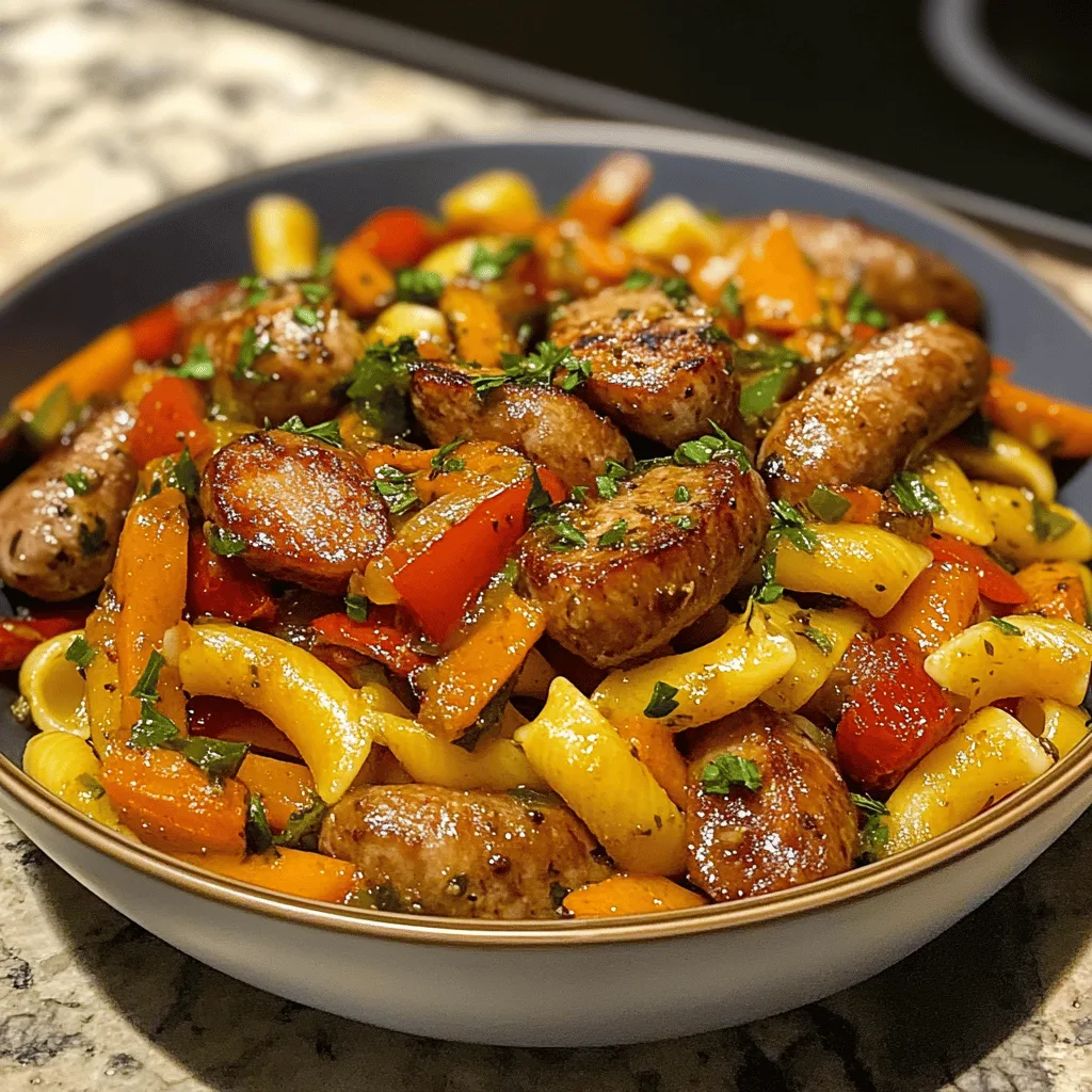 Cavatellis à la saucisse et poivrons