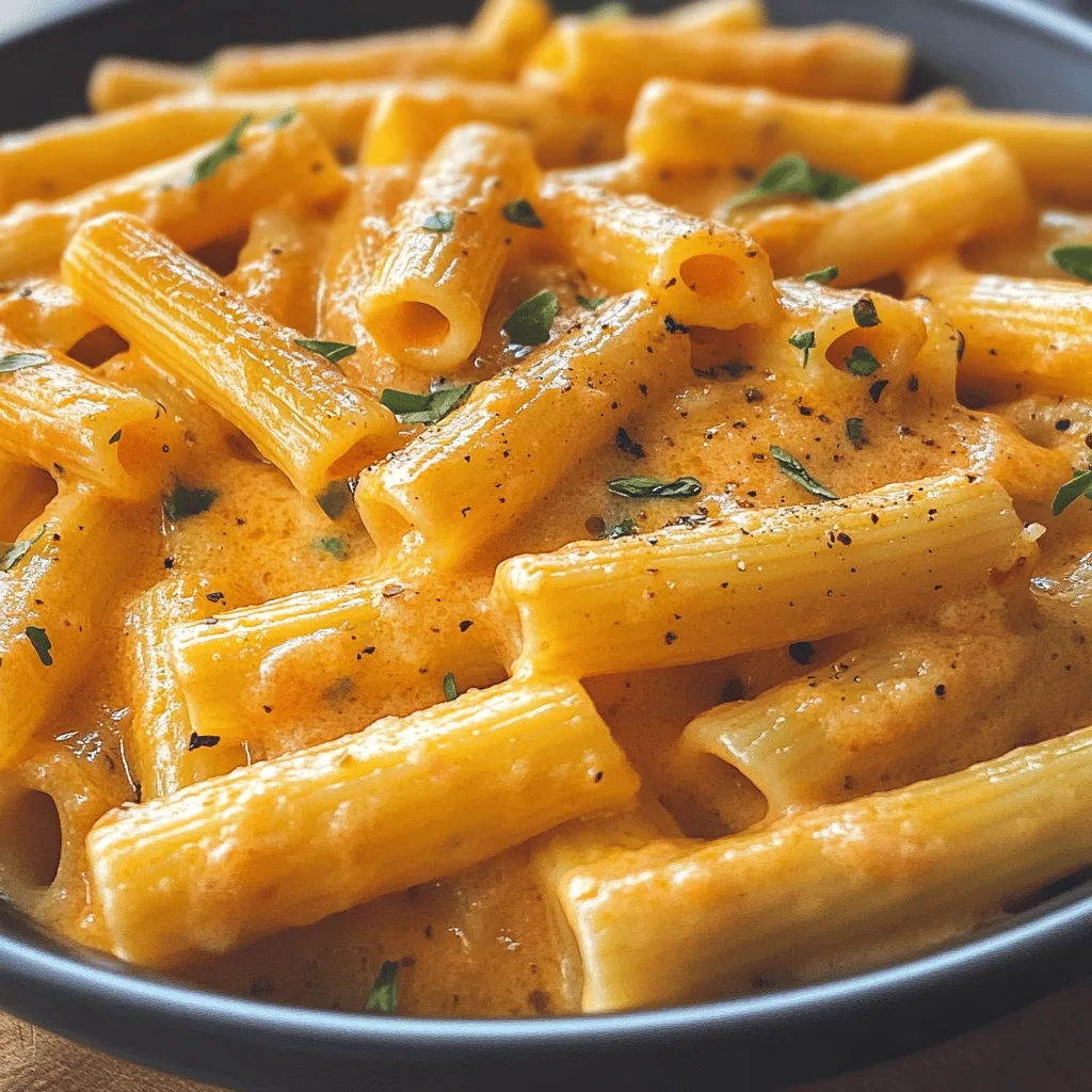 Rigatonis et sauce crémeuse