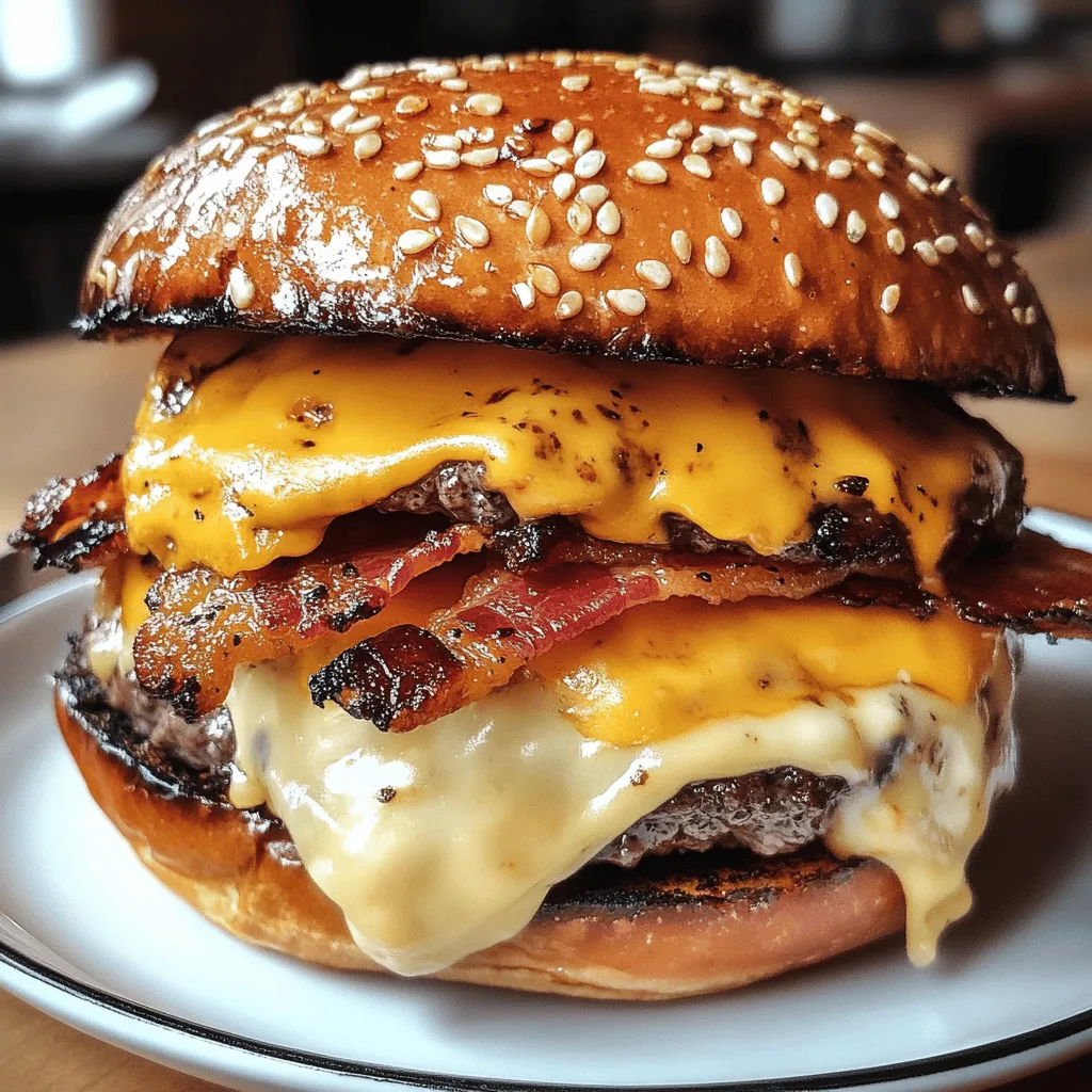 Burgers au fromage et bacon