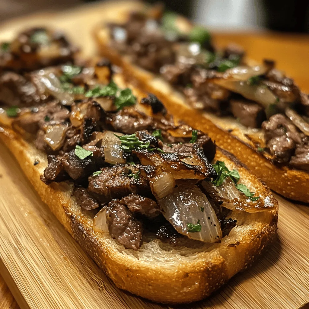 Tartines au boeuf et oignons