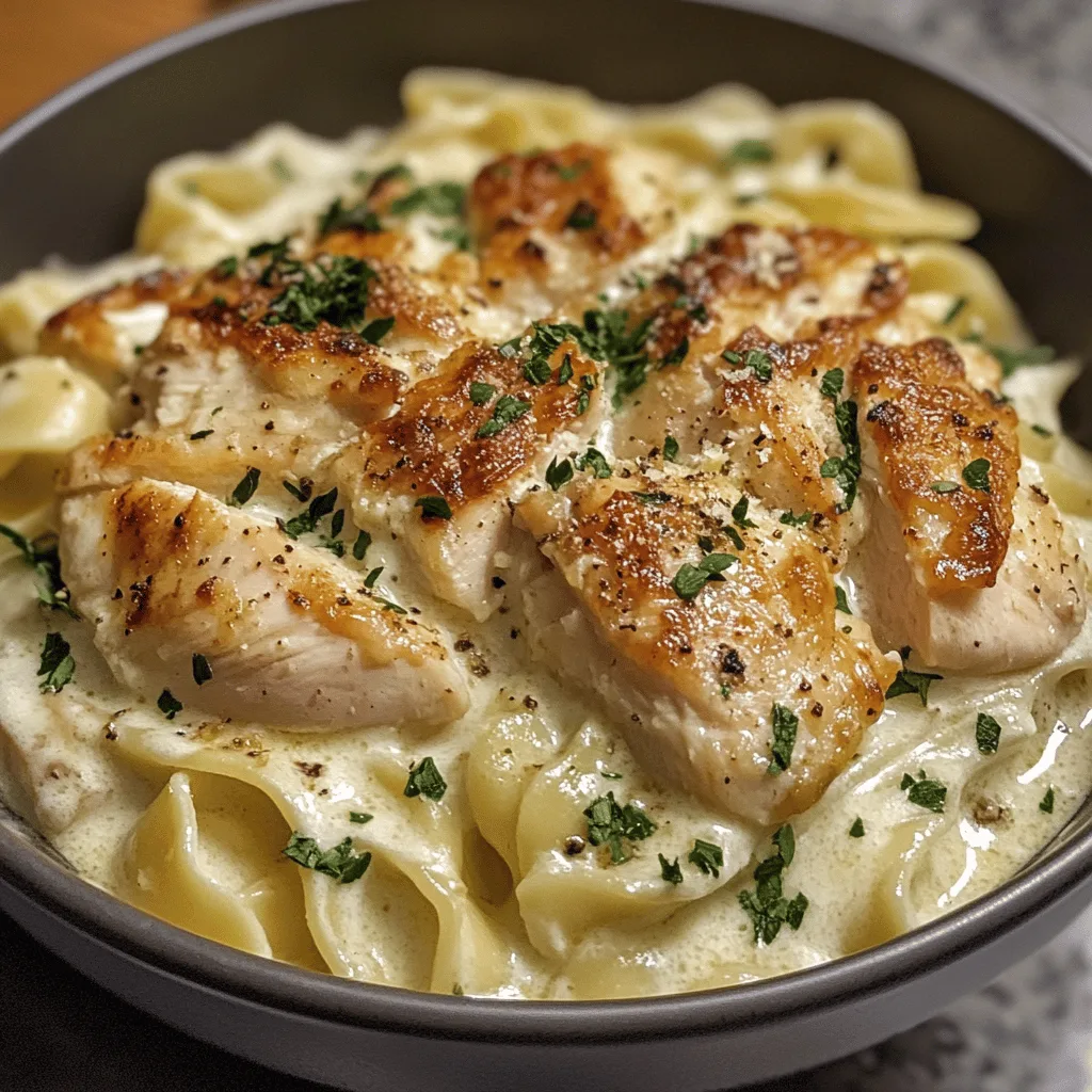 Pâtes poulet et Alfredo