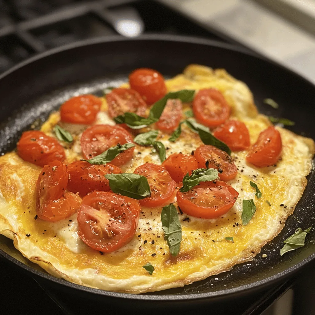 Omelette aux tomates et mozzarella