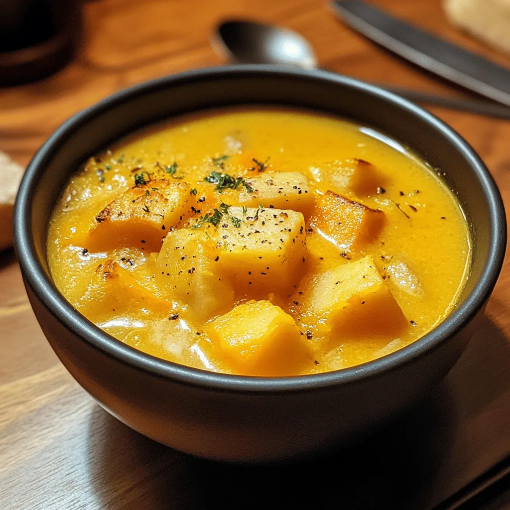 Potage citrouille doux et savoureux