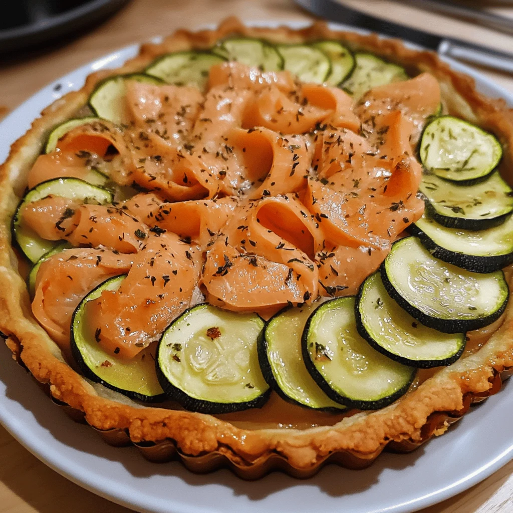 Tarte courgettes et saumon fumé