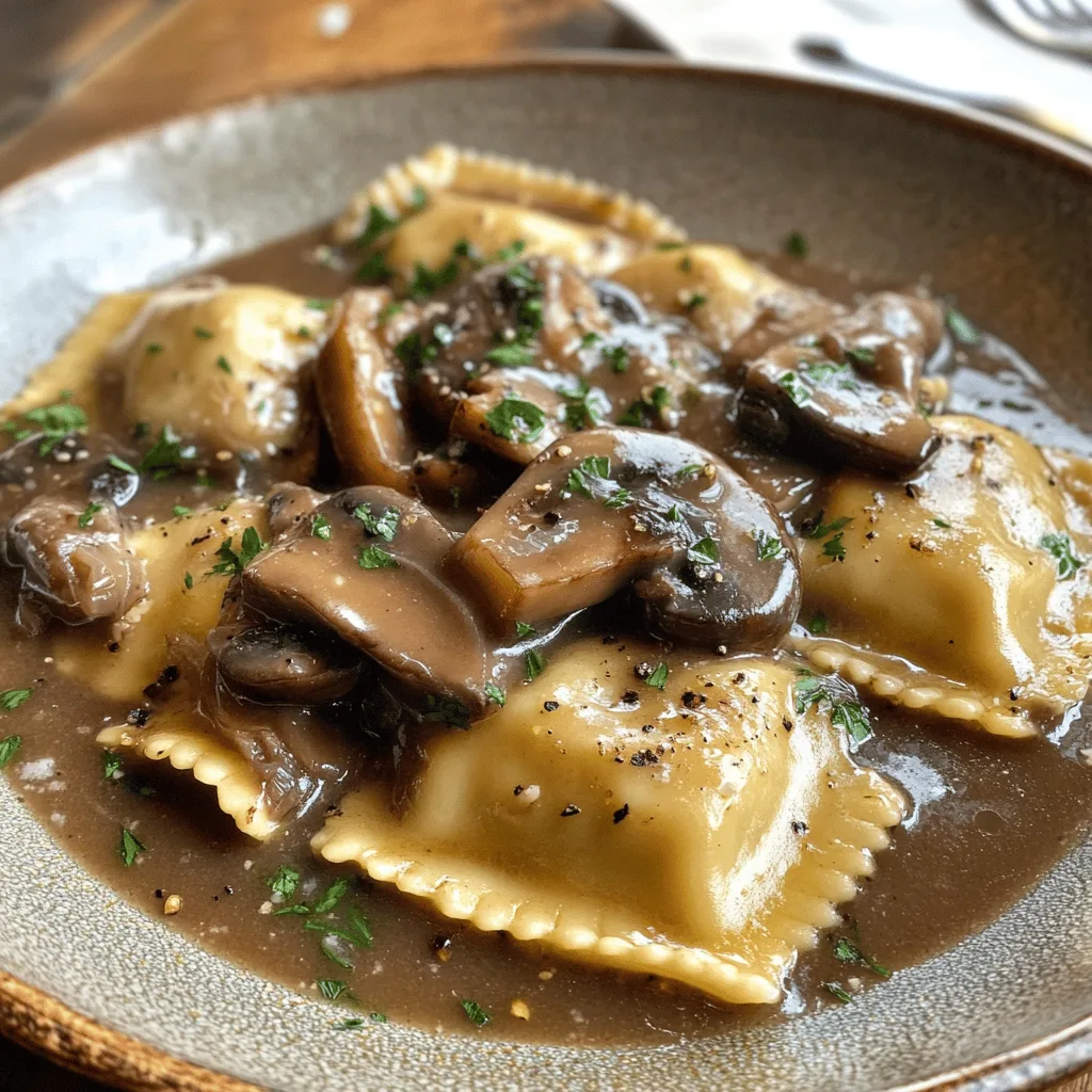 Raviolis boeuf et champignons