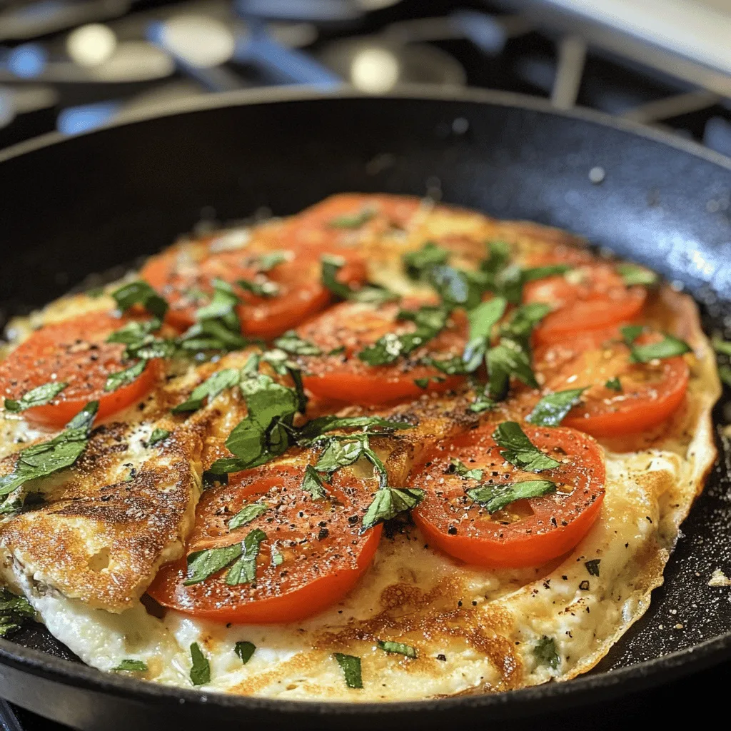 Omelette aux tomates et mozzarella