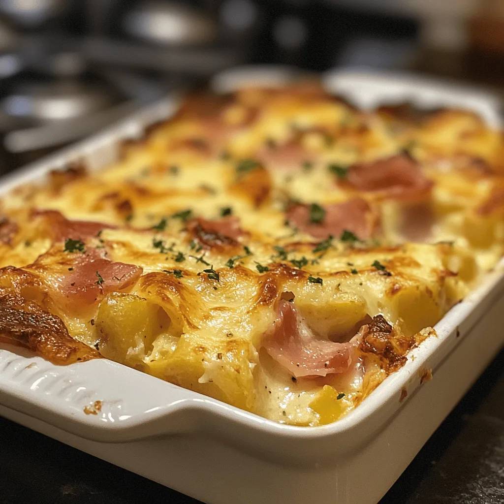 Strata poireau jambon mimolette