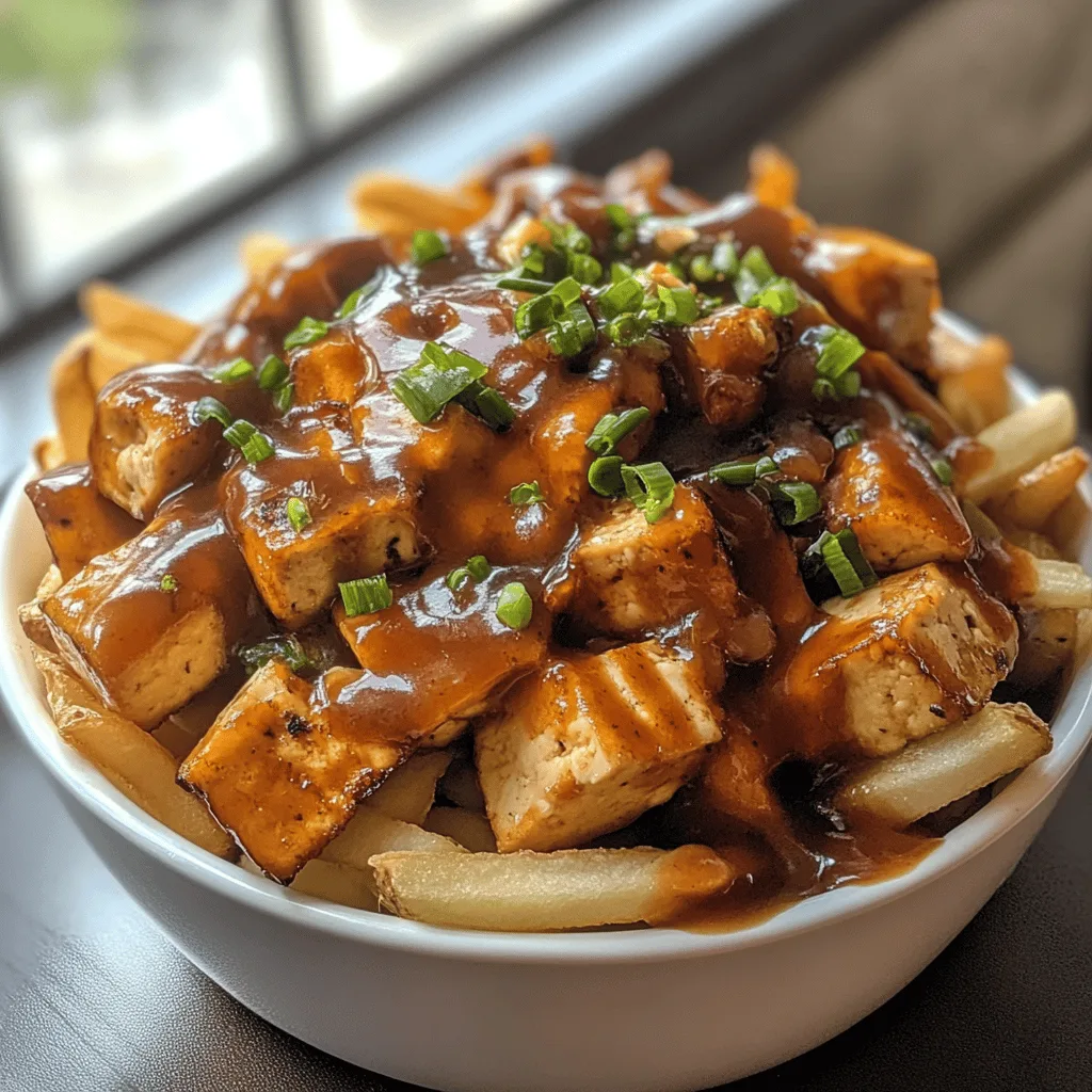Poutine au tofu à la plaque