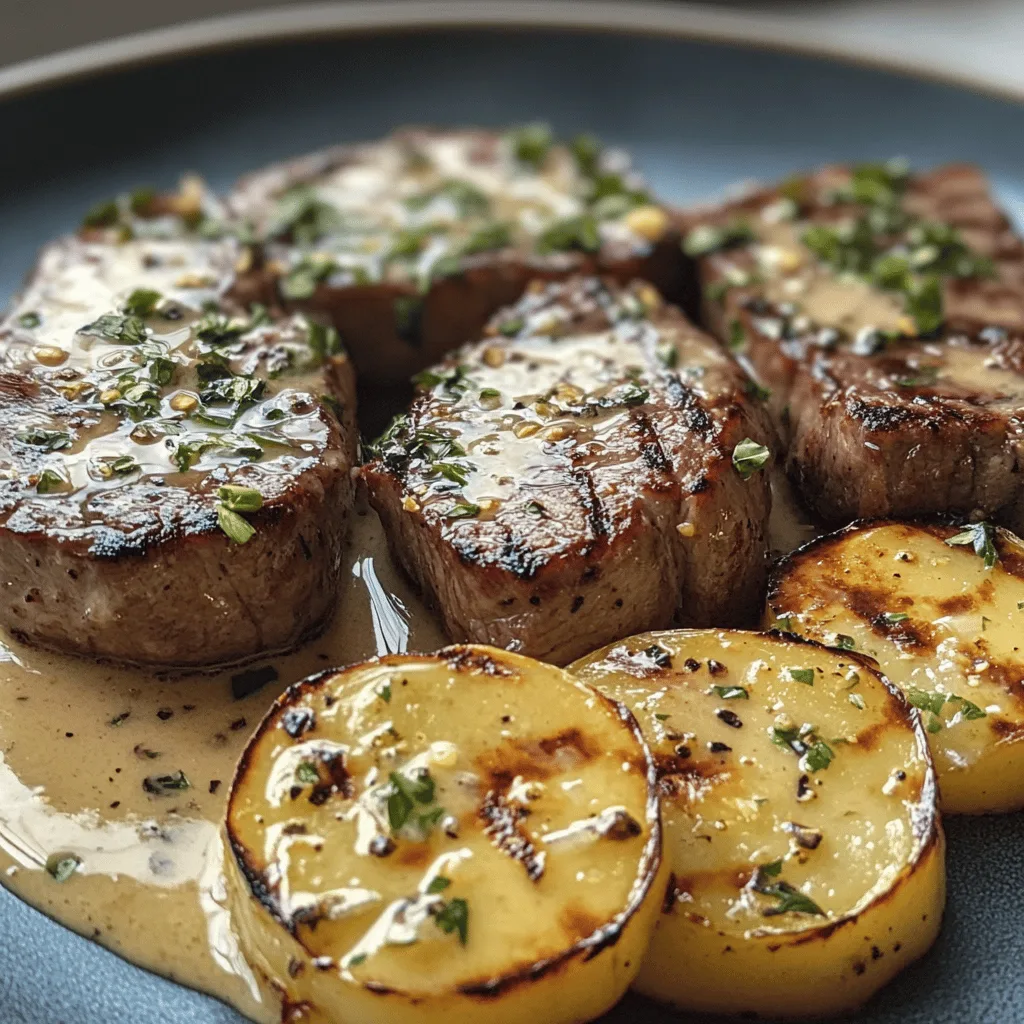 Bouchées steak beurre ail
