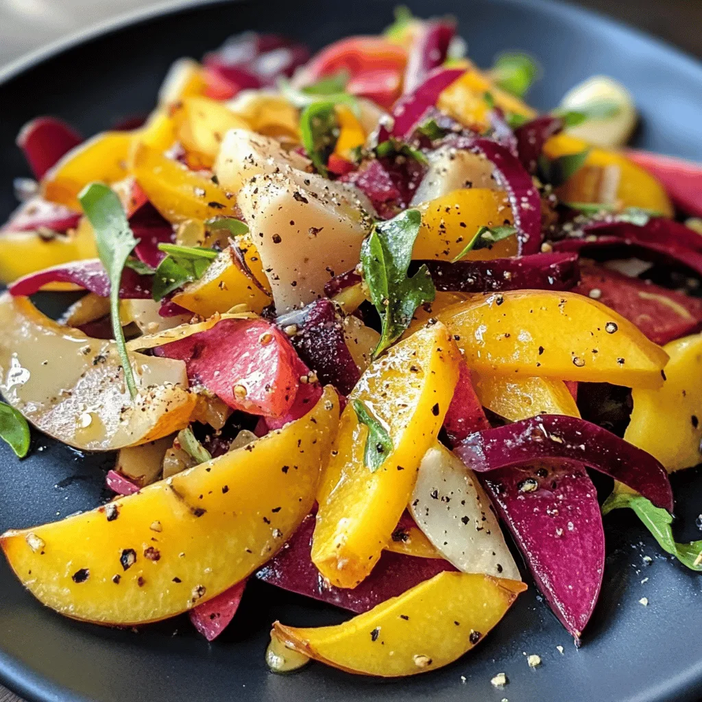 Salade roquette truite betteraves jaunes