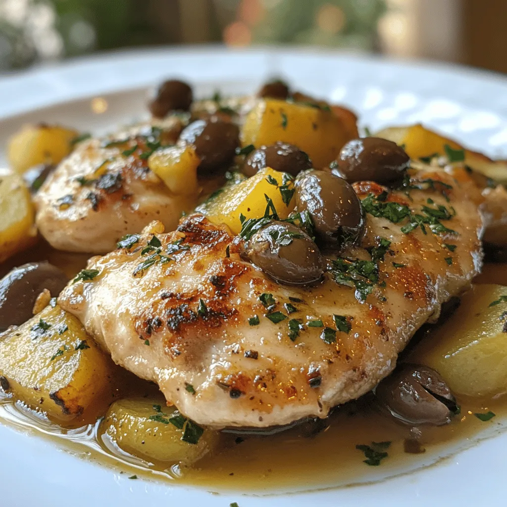 Escalopes poulet patate et olives