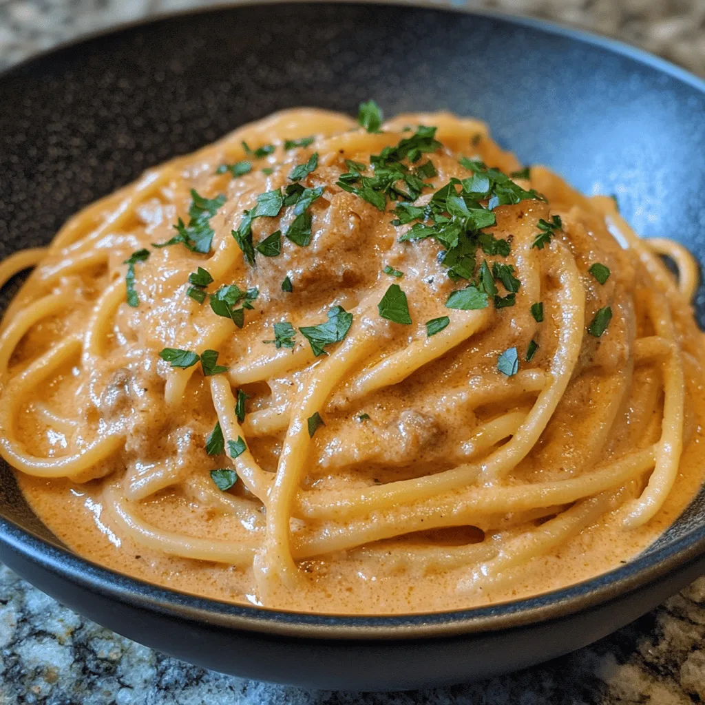 Rigatonis et sauce crémeuse